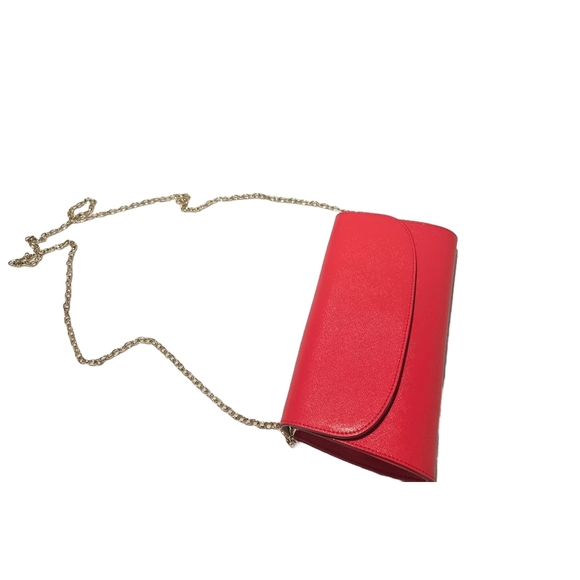 Red Clutch Purse with Gold Chain Strap - Picture 13 of 13